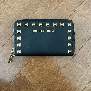 Michael Kors Studded Mini Black Wallet
